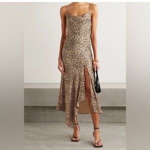 Alice + Olivia Leopard Print Midi Dress